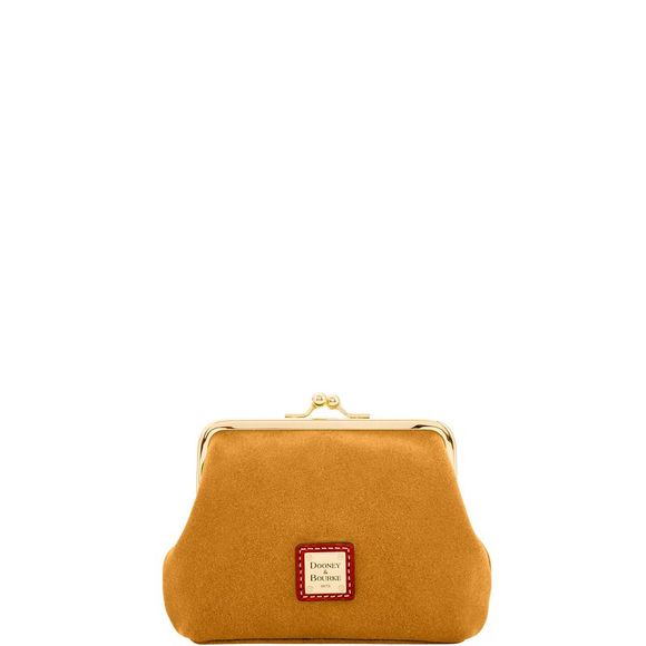 Dooney & Bourke Handbags - Dooney & Bourke Suede Large Frame Purse - Chamois